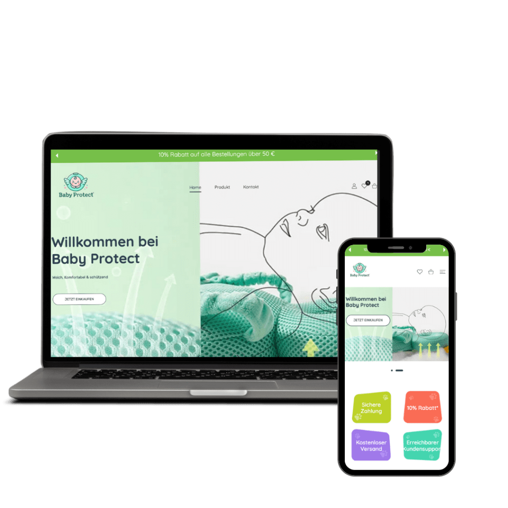 Webseite erstellen lassen in Bünde – responsiver Online-Shop für Baby Protect.
