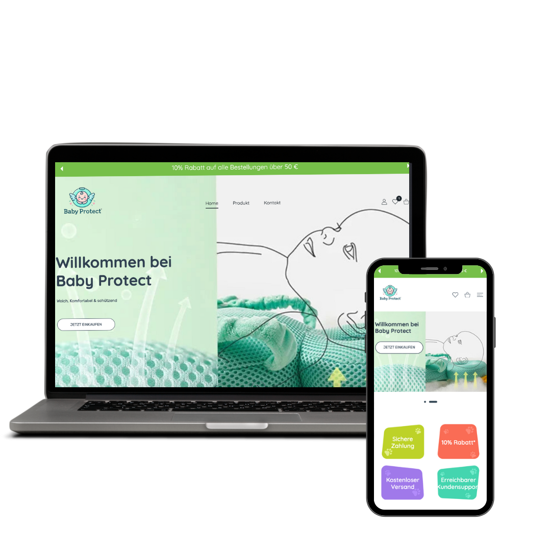 Webseite erstellen lassen in Bünde – responsiver Online-Shop für Baby Protect.